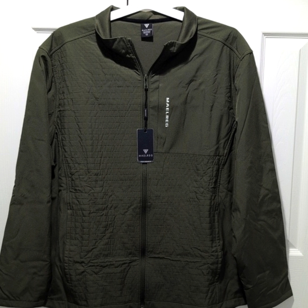 Men's Maelreg Performance Olive Green Windproof Golf Jacket Size 3XL